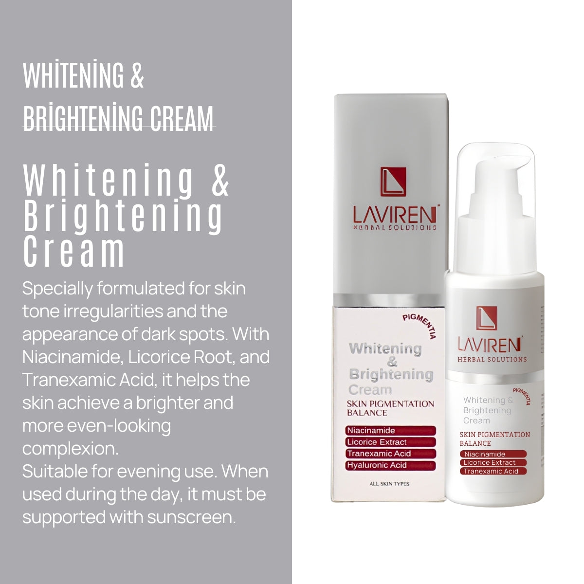 LAVIRE Whitening&Brightening Cream - EN 1